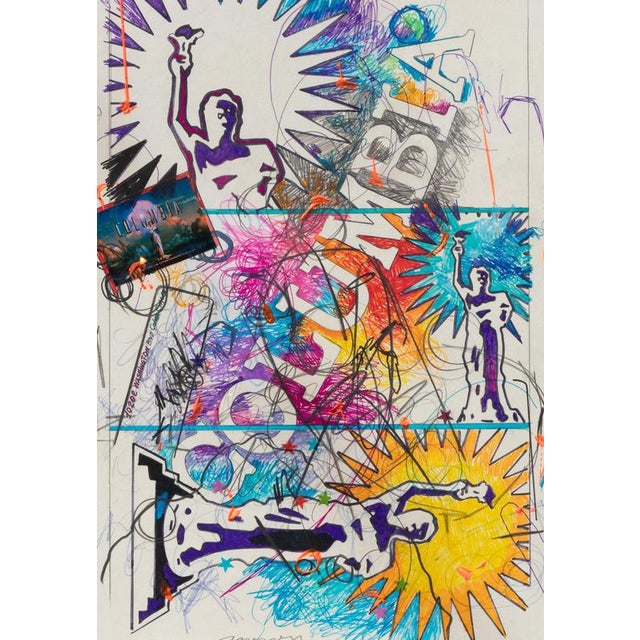 Columbia is a contemporary artwork realized by Enrico Manera in 2006. Mixed media on cardboard. Hand signed and dated on...