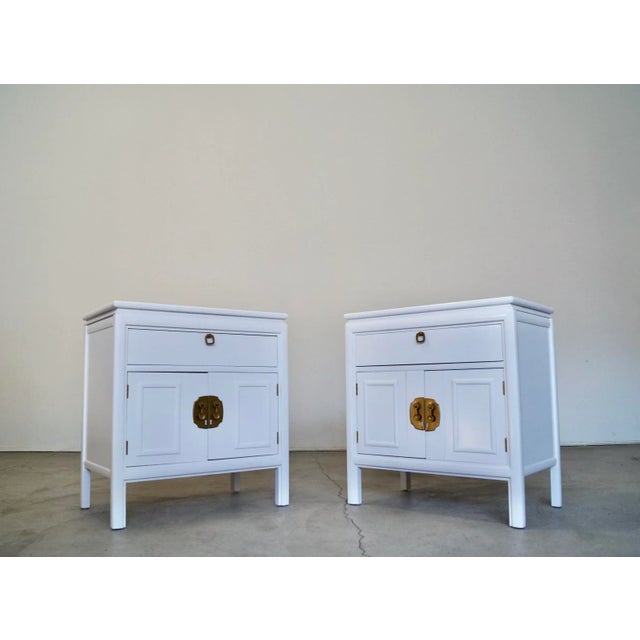1960s Hollywood Regency Nightstand Cabinets - a Pair For Sale - Image 5 of 12