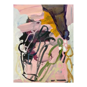 Contemporary Abstract Oil on 300gsm Paper Painting "Slider" by Karl Bielik