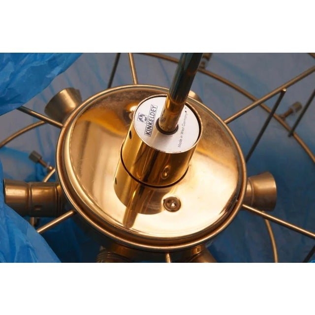 Gold Chandelier with Hexagonal Crystals from Kinkeldey, 1960s For Sale - Image 8 of 10