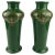 De Sarreguemines Sarreguemines Green and Gold Art Deco Porcelain Vases, France, 1940s For Sale - Image 4 of 8