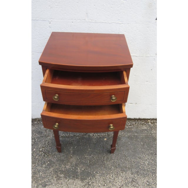 Tall Bow Front Mahogany Nightstand Side End Table 6163 For Sale - Image 10 of 15