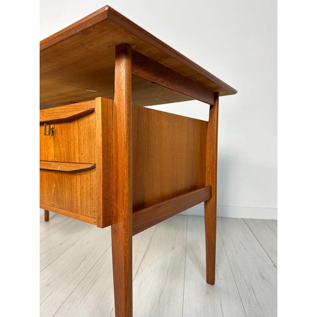 Vintage Danish Teak Writing Desk, 1960s For Sale - Image 6 of 14