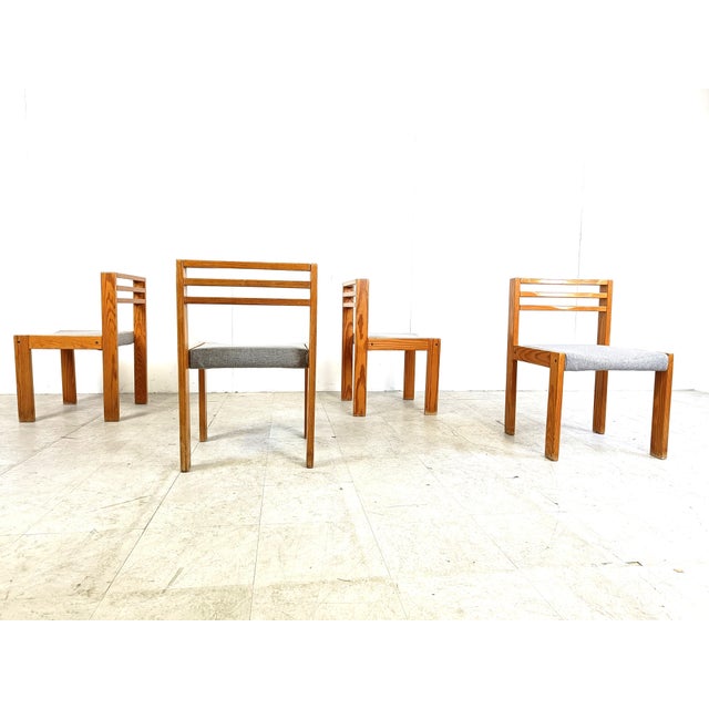 Pastoe Pine Sg 1200 Dining Chairs by Cees Braakman for Pastoe, 1970s, Set of 4 For Sale - Image 4 of 11