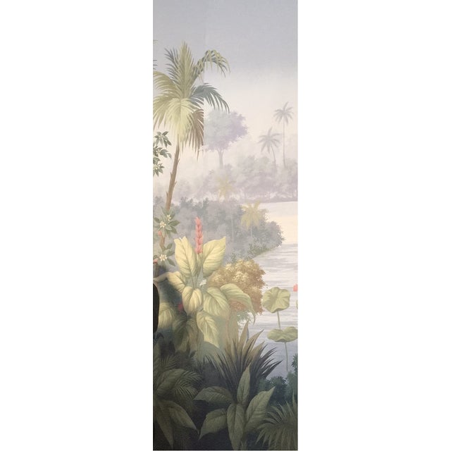 Chinese 36" * H96" * 2ps, New Chinese Zen Wallpaper, Misty Lotus Pond Watertown Mural, Healing Tropical Plant Wallpaper For Sale - Image 3 of 6