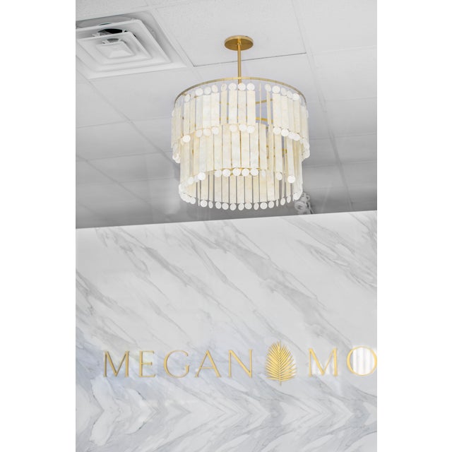 2020s Mitzi Melisa 24 in. 6 Light Chandelier in Aged Brass Finish For Sale - Image 5 of 7