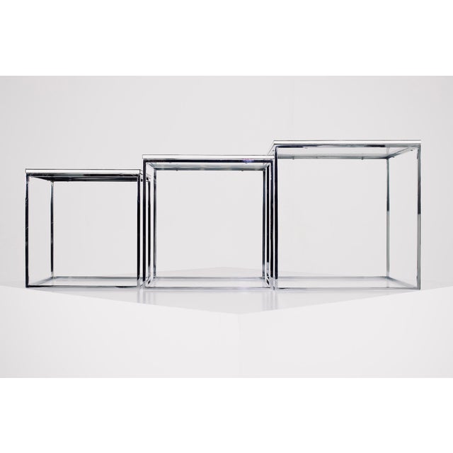 Metal Minimalist Nesting Tables, 1970s, Set of 3 For Sale - Image 7 of 10