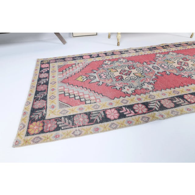 1970s Turkish Hand-Knotted Runner Rug For Sale - Image 4 of 11