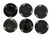 6 - l.e. Smith Black Amethyst Glass Dinner Plates Sterling Floral "Wild Rose". For Sale - Image 4 of 6
