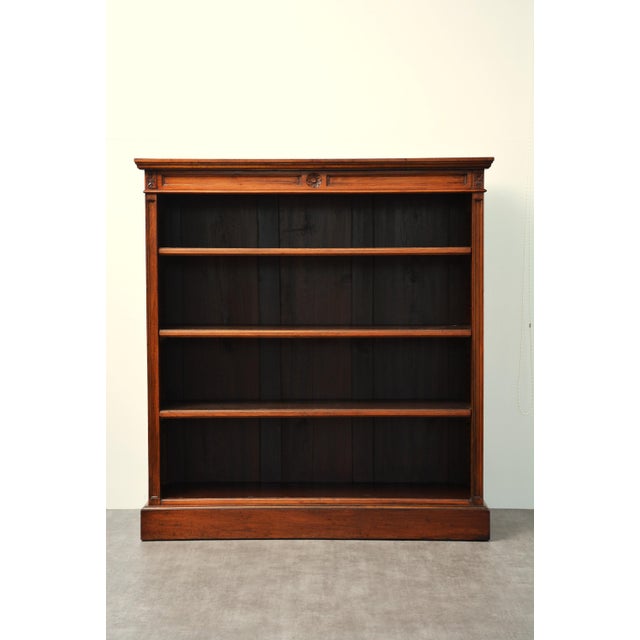 Antique Victorian Walnut Open Bookcase with Adjustable Shelves, 1880 For Sale - Image 4 of 18
