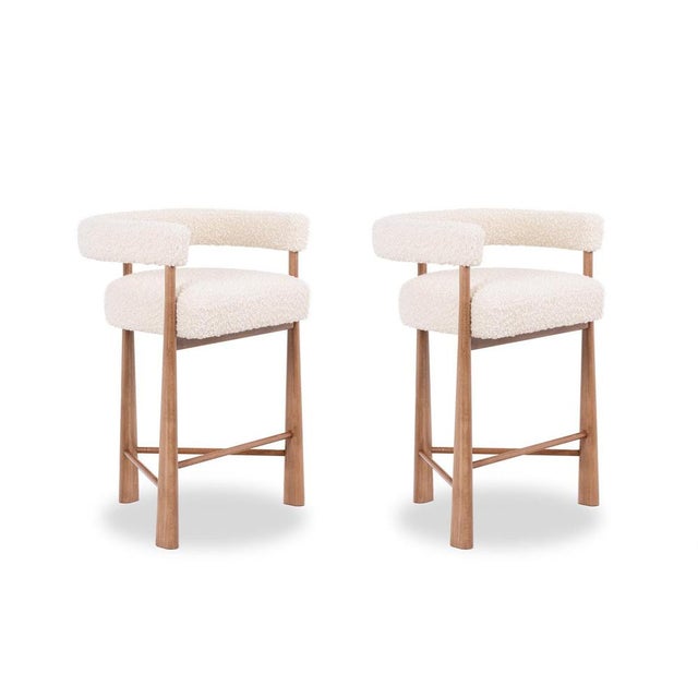 Set of Bar Stools in Blond Beech For Sale - Image 9 of 9