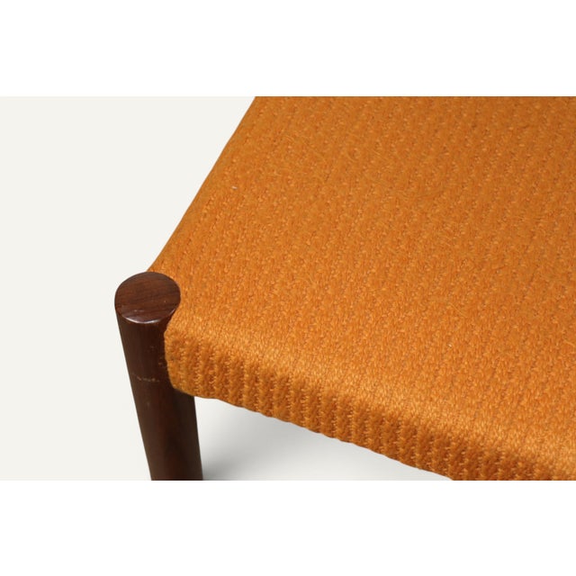 Vintage Teak and Orange Wool Chairs, 1960s, Set of 4 For Sale - Image 15 of 18
