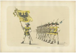March of the Imperial Guards in the Bernese Festive Procession, 1855 Lithograph, Print