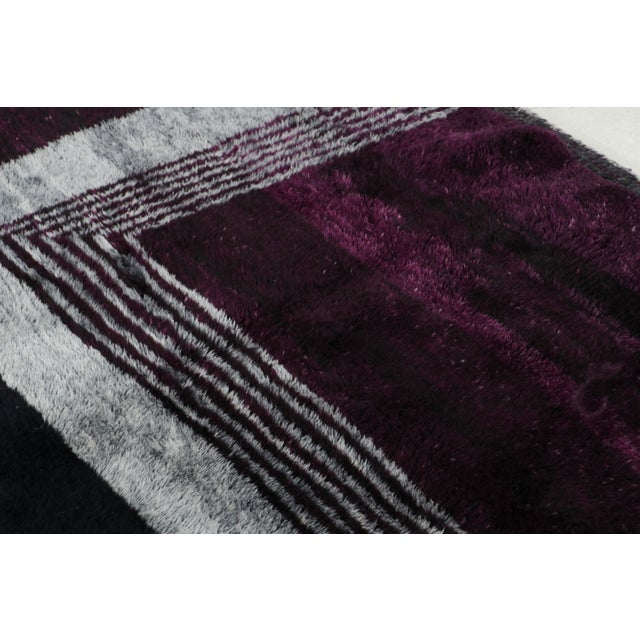 2010s Rug & Kilim’s Moroccan Rug in Purple With Art Deco Style Geometric Patterns For Sale - Image 5 of 7