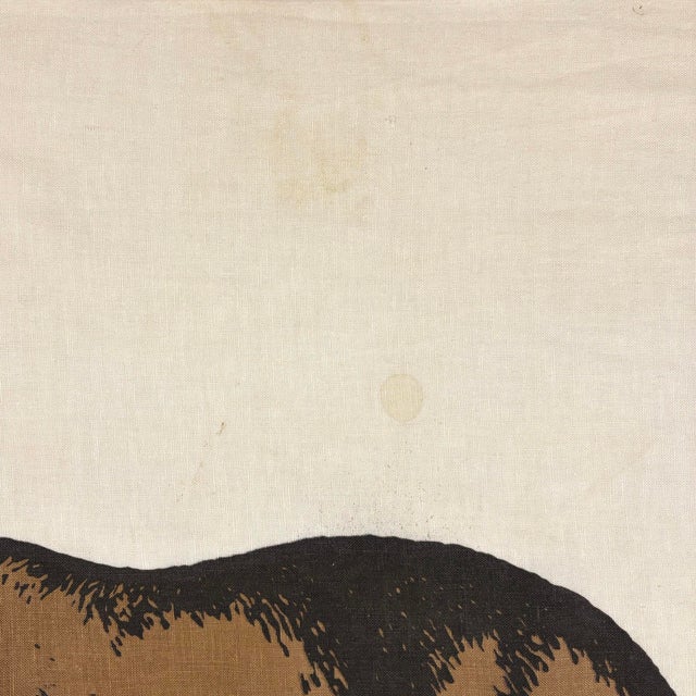 Mid 20th Century Large Genuine Vintage Cotton California Republic Bear Flag For Sale - Image 5 of 8