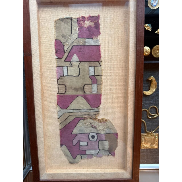 Framed Pre-Columbian Textile Fragment Chimu Culture For Sale - Image 10 of 11
