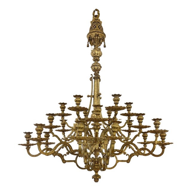 Impressive 19th Century French Gilt Bronze Chandelier For Sale