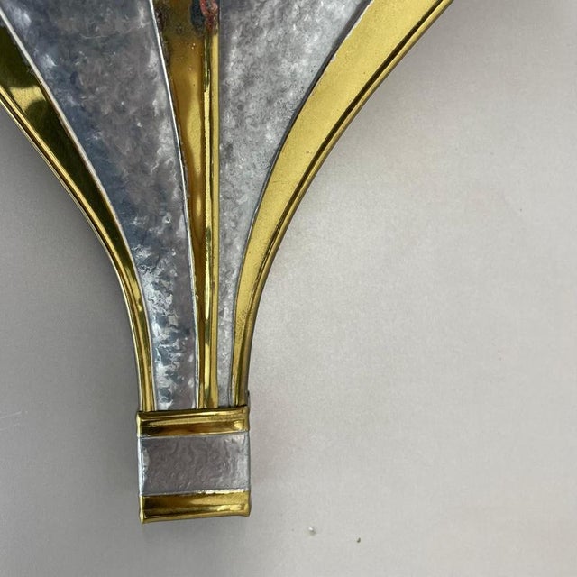 Silver Bi-Color Wall Lights attributed to Henri Fernandez for Honoré, France, 1970s, Set of 2 For Sale - Image 8 of 18