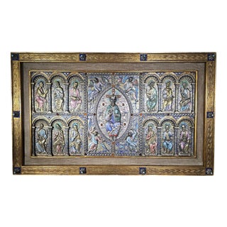Limoges Style Altar Panel, 1950s For Sale