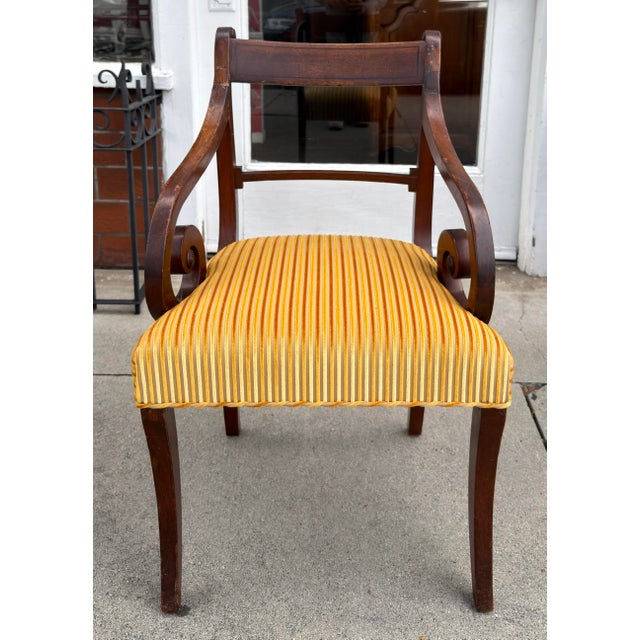 Yellow Set of 6 Antique Early 19th C Regency Mahogany Dining Chairs For Sale - Image 8 of 11