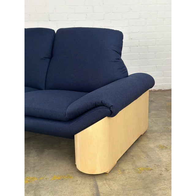 W82 D44 H44 SW53 SD25 SH18.5 AH23 Vintage reworked Italian sofa with newly fabricated legs made in house. Item originally...