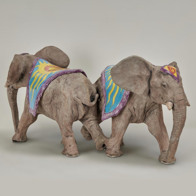 Vintage Ceramic Circus Bowl on Elephant Stand by Dan and Nisha Ferguson For Sale - Image 15 of 17