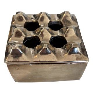 Vintage Ultima 15 Ashtray in Brass by Holger Bäckström and Bo Ljungberg, 1970s For Sale