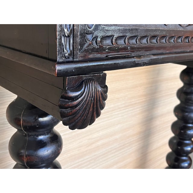 20th Century Spanish Baroque Style Cabinet on Stand, Bargueno or Varqueno For Sale - Image 12 of 12