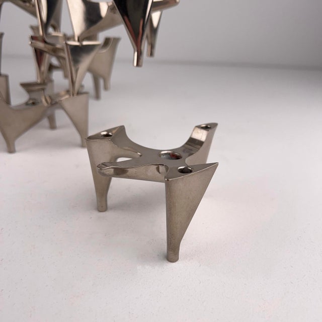 Brutalist Vintage Brutalist Candlestick Elements by Hammonia Motard, Germany, 1960s, Set of 17 For Sale - Image 3 of 8