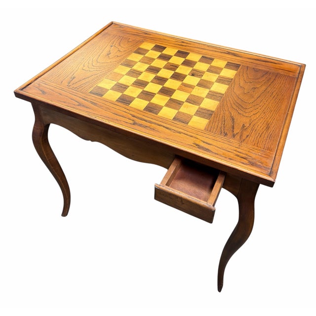 Mid 20th Century Mid 20th Century Louis XV Style Marquetry Chess & Backgammon Game Table For Sale - Image 5 of 7