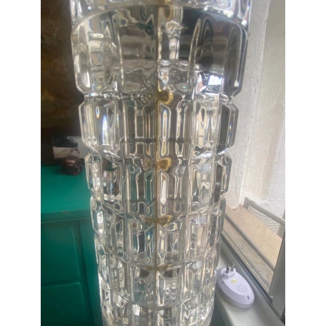 Metal 1950s Crystal Floor Lamps - a Pair For Sale - Image 7 of 13