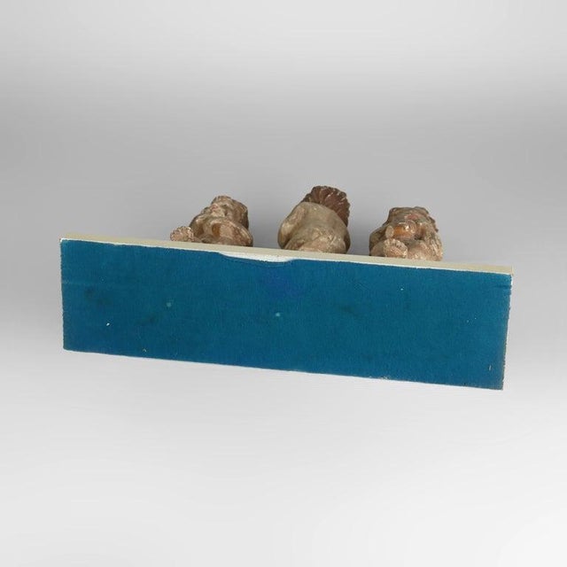 Italian Carved Wood Putti Musician Figures With Glass Eyes C1920 For Sale - Image 11 of 11