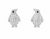 Mid 20th Century 14k White Gold Diamond Penguin Earrings Estate, Pair For Sale - Image 4 of 4