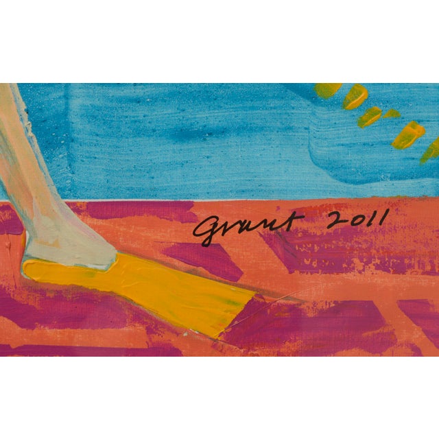 "Towel Man" Figurative Abstract Poolside Swimmer, Aqua Culture Series by Marc Foster Grant For Sale - Image 4 of 7