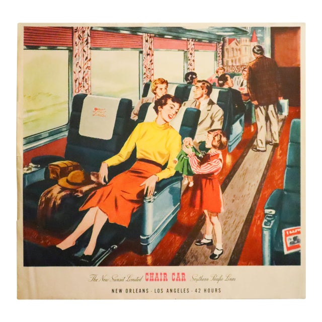 1950 American Transport Poster, 'Southern Pacific Lines (Chair Car)', William Haines Hall For Sale