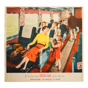 1950 American Transport Poster, 'Southern Pacific Lines (Chair Car)', William Haines Hall