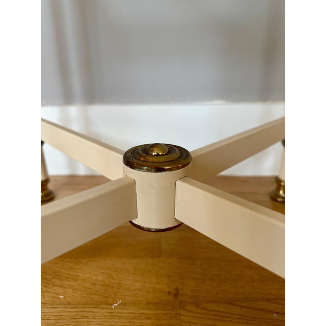 French Cream Lacquered and Brass Side Tables, 1970s, Set of 2 For Sale - Image 10 of 15