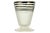 Set of eight barware silver band aperitif shot glasses with frosted pedestal foot. No maker's marks. Silver bands have...