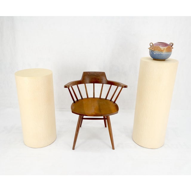 Pair Round Textured 30" & 36" Tall 14" Dia Cylinder Shape Pedestals Stands MINT! Pedestal One: 14 x 14 x 36 Pedestal Two:...