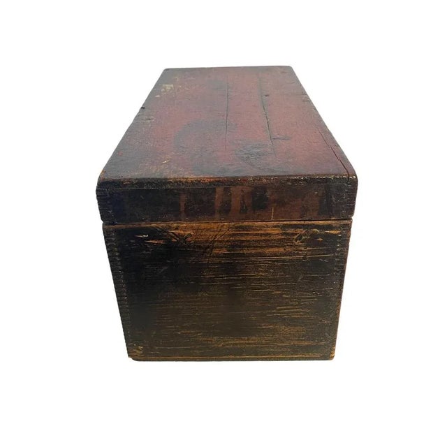 Hand-Decorated Wooden Box, 19th Century For Sale - Image 6 of 9