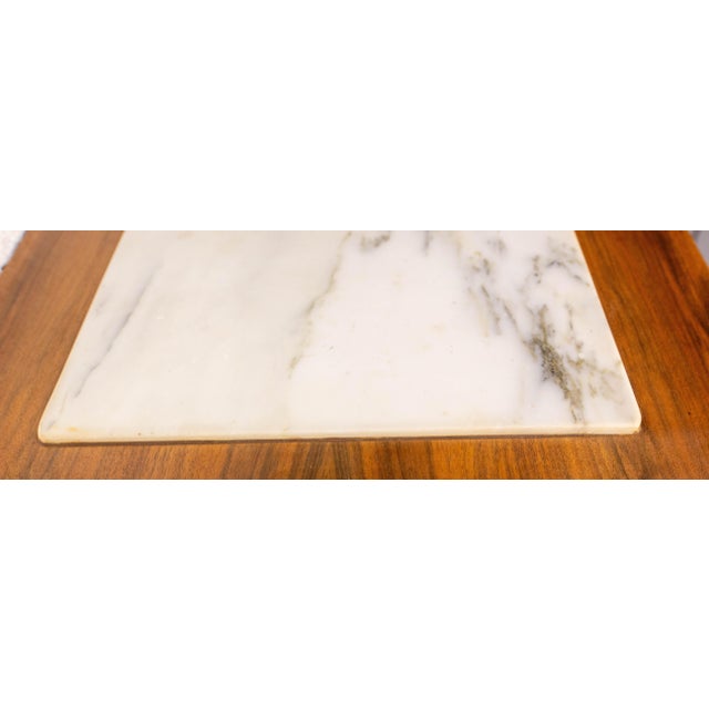 20th Mid-Century Bar Cocktail Cabinet in Walnut & Marble, France For Sale - Image 14 of 18