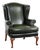 Chesterfield Wing Chair in Cowhide Leather For Sale