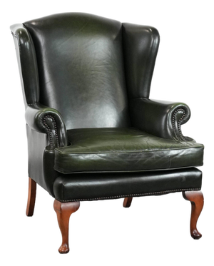 Chesterfield Wing Chair in Cowhide Leather