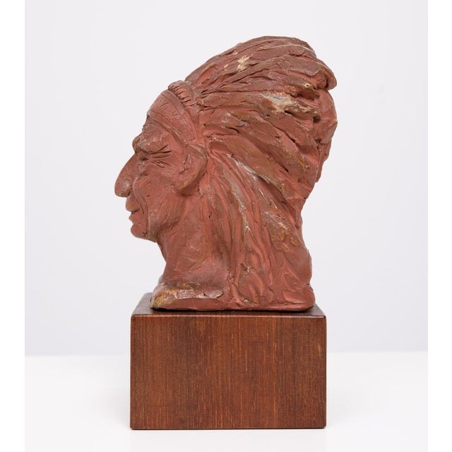 Small Terracotta Indian Bust, 1960s For Sale - Image 6 of 11