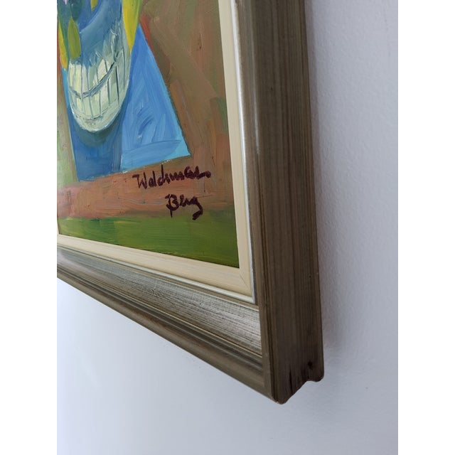 Expressionist Mid Century Still Life Oil Painting by Swedish Artist Waldemar Berg For Sale - Image 15 of 18