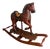 Carousel Rocking Horse Late 19th Century Hand Painted Carved Wood For Sale