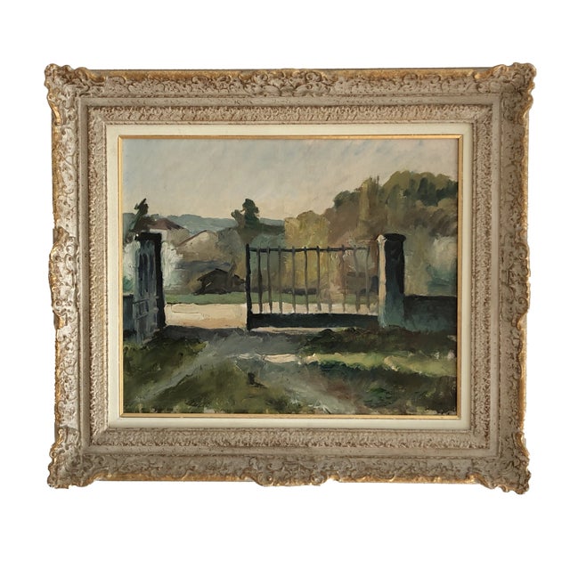 Charles Monnier, Portail à la Campagne, Oil on Canvas, Framed For Sale