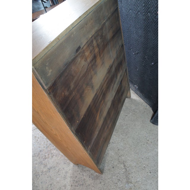 Antique Farmhouse Oak Pierced Tin Star Pie Safe Kitchen Cupboard Cabinet 51" For Sale - Image 10 of 12