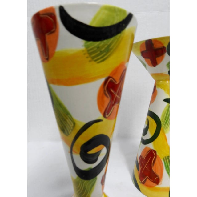 Marilee Hall Pair of Colorful Glazed Pottery Goblets For Sale In Nashville - Image 6 of 8