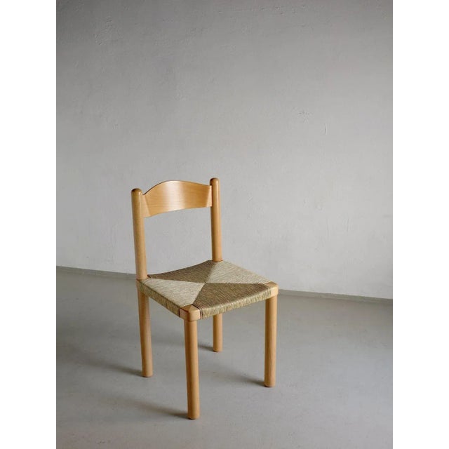 Beige Vintage Ladder Back Woven Seat Chair, 1960s For Sale - Image 8 of 8